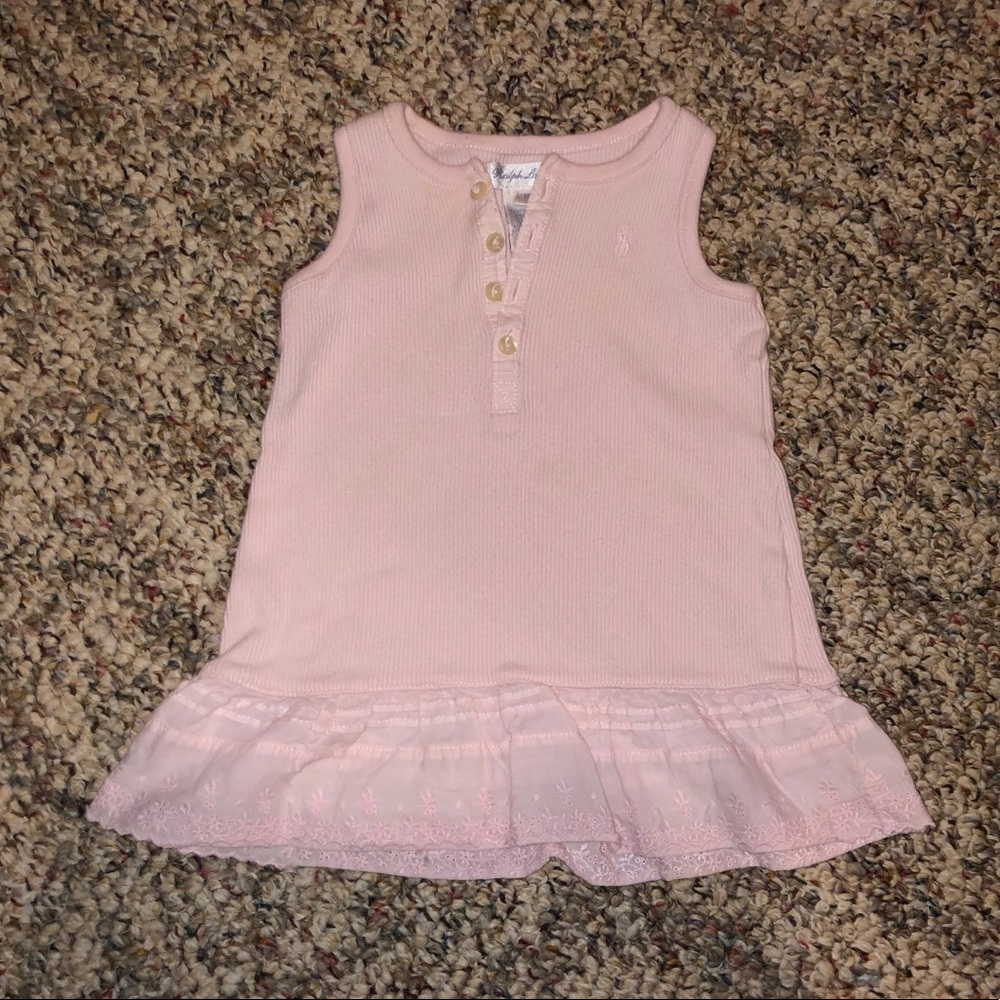 Girls Pink Ralph Lauren Sleeveless Dress